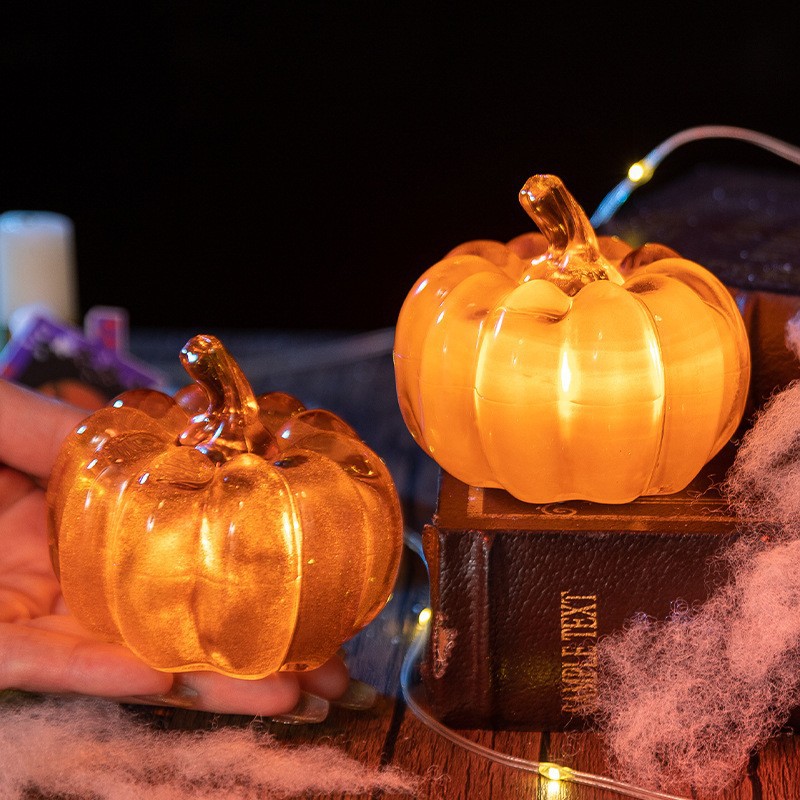 Halloween Pumpkin Decor Led - โคมไฟฟักทอง LED เรืองแสงสำหรับตกแต่งโต๊ะในวันฮาโลวีน ของตกแต่งงานปาร์ตี้วันขอบคุณพระเจ้า