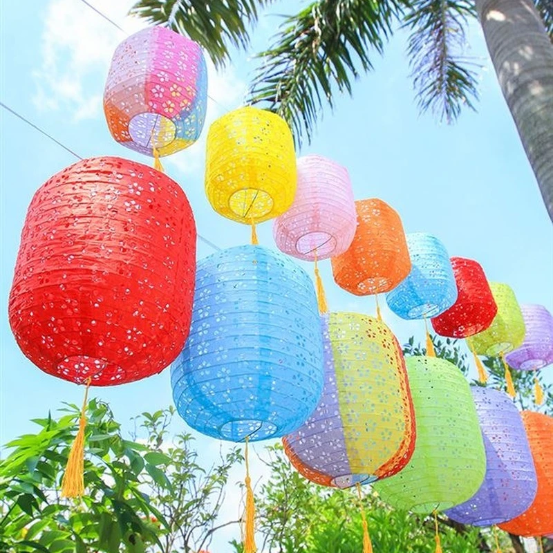 Pumpkin Lantern Halloween - โคมไฟกระดาษจีนทรงวงรีแบบโปร่ง ขนาด 6 นิ้ว 15 ซม.