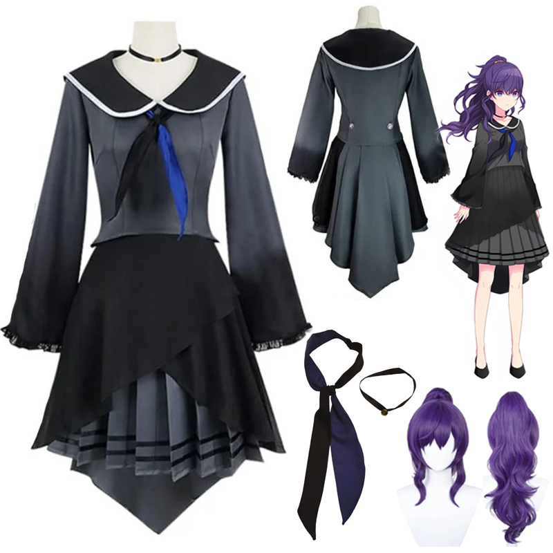 Halloween Costume Kids - โปรเจคเซไคเกม อาซาฮินะ มาฟุยุอะนิเมะคอสเพลย์เครื่องแต่งกายชุดวิกผมชุดเต็มสำหรับหญิงสาวฮาโลวีนปาร์ตี้คาร์นิวัลเล่นตามบทบาท