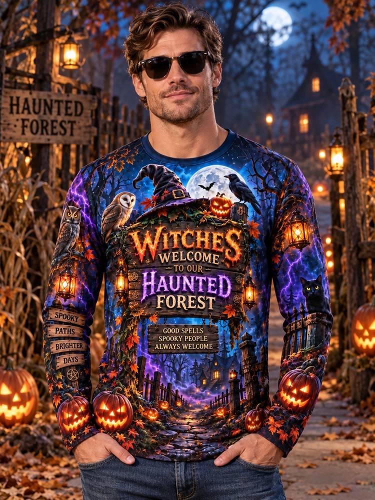 เสื้อยืดแขนยาวลายกราฟิกสำหรับผ - Pumpkin Lantern Halloween บทวิจารณ์และราคา