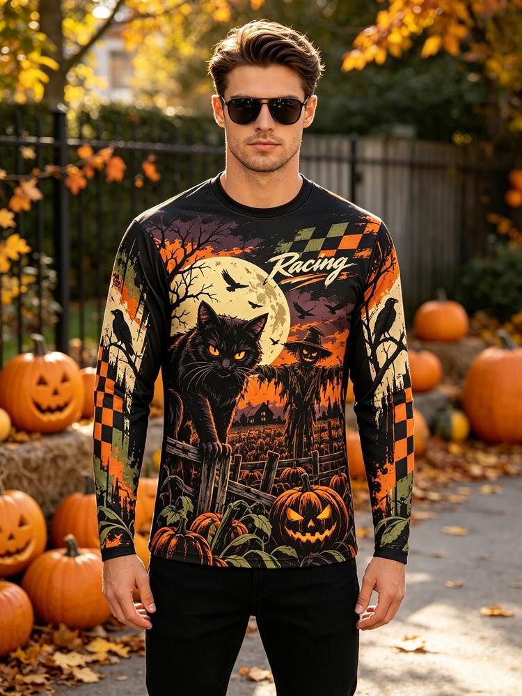 เสื้อยืดแขนยาวลายกราฟิกสำหรับผ - Pumpkin Lantern Halloween บทวิจารณ์และราคา
