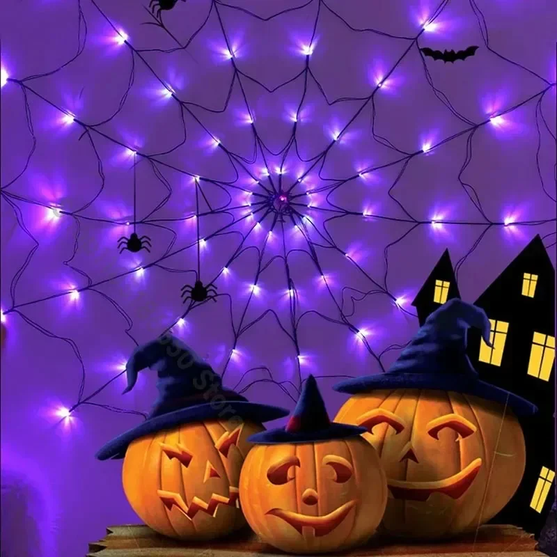 ไฟประดับใยแมงมุมฮาโลวีน 70LED  - Spider Web Halloween Decoration บทวิจารณ์และราคา
