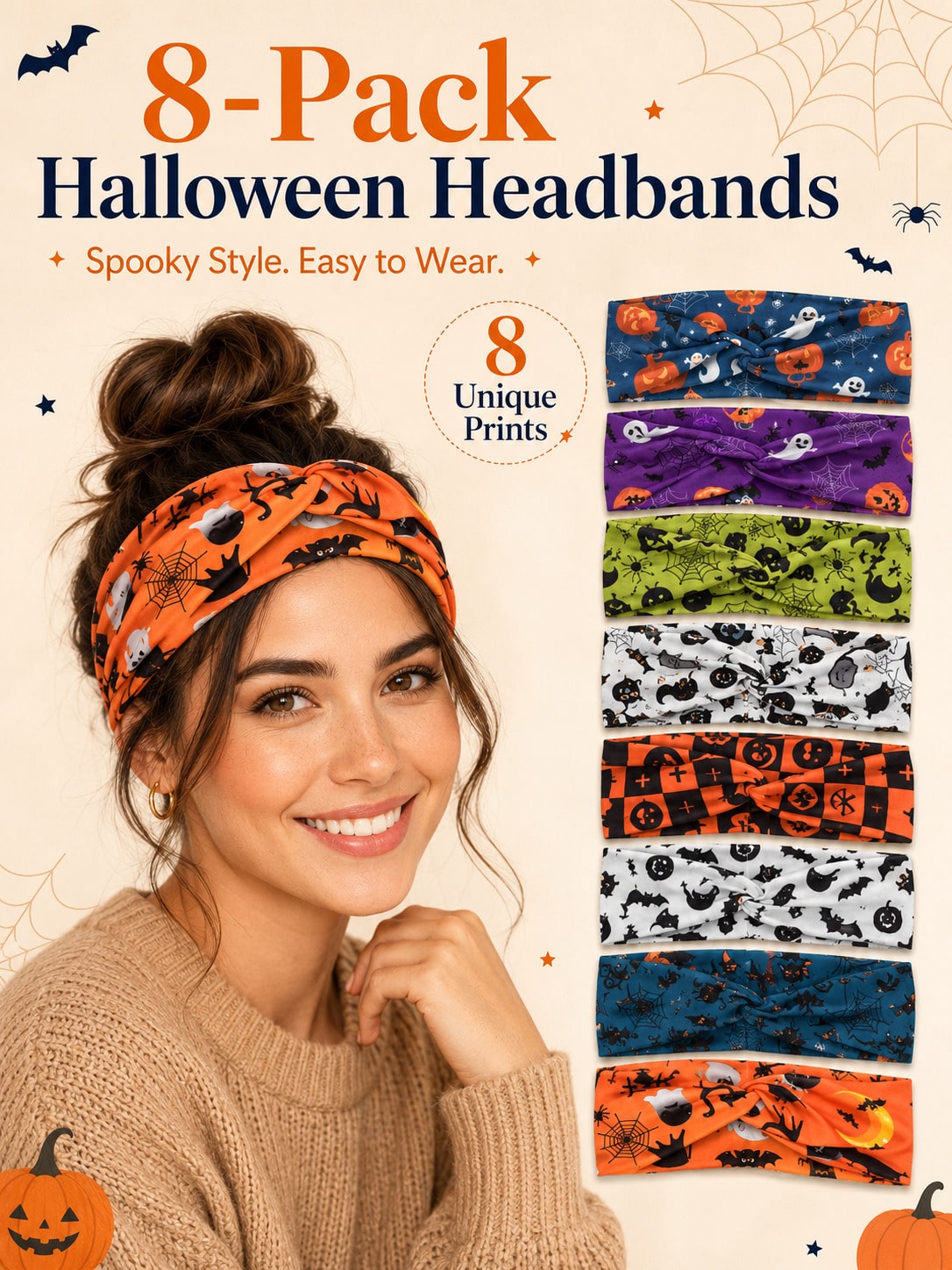 8/4/1 ชิ้น ที่คาดผมฮาโลวีนสำหร - Spider Web Halloween Decoration บทวิจารณ์และราคา