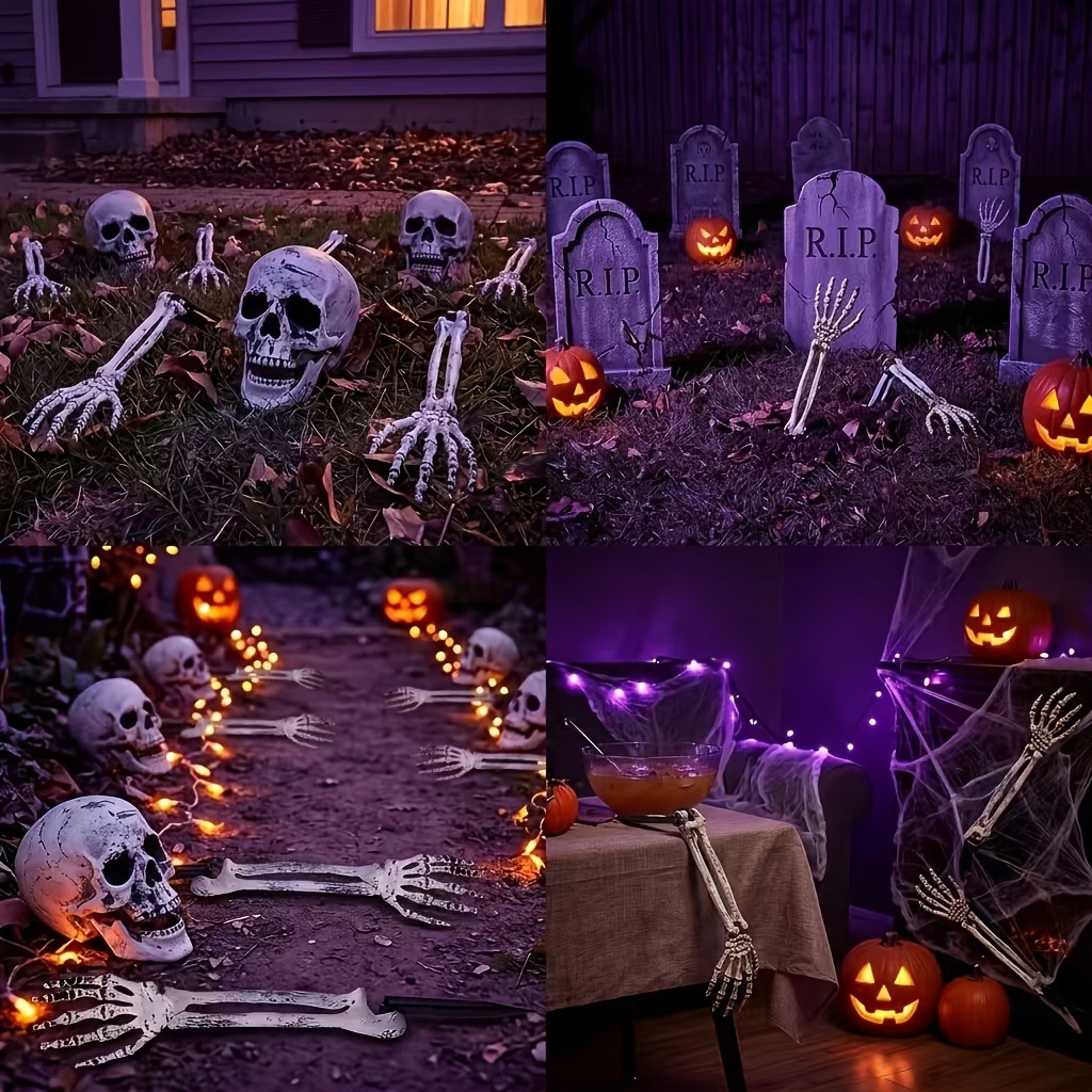 ชุดตกแต่งสนามฮาโลวีน 3 ชิ้น หั - Halloween Skeleton Decoration บทวิจารณ์และราคา