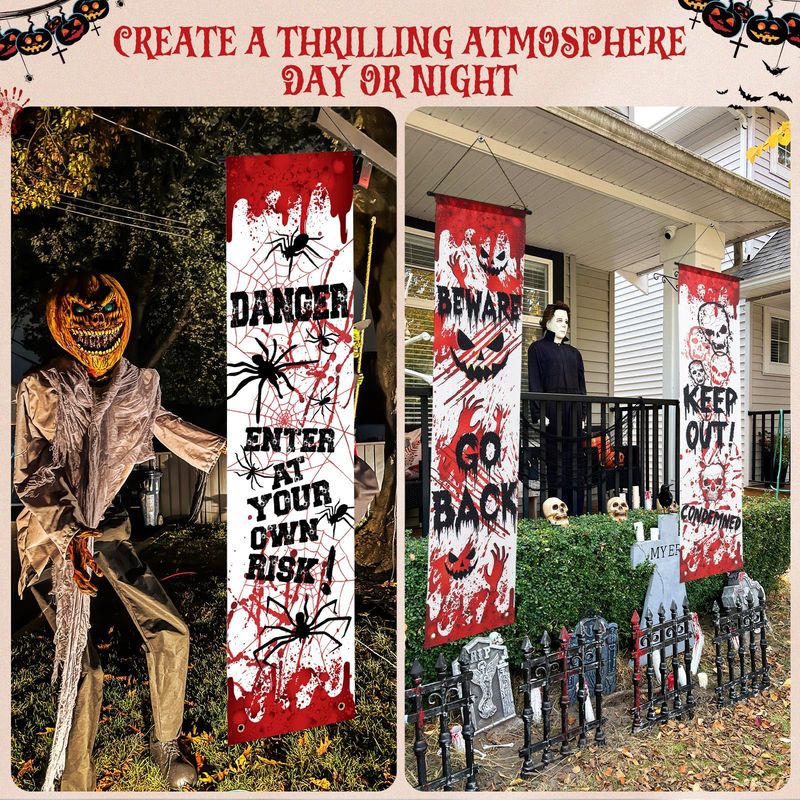 VIKAMA ผ้าคลุมประตูเฉลียงฮาโลว - Halloween Skeleton Decoration บทวิจารณ์และราคา