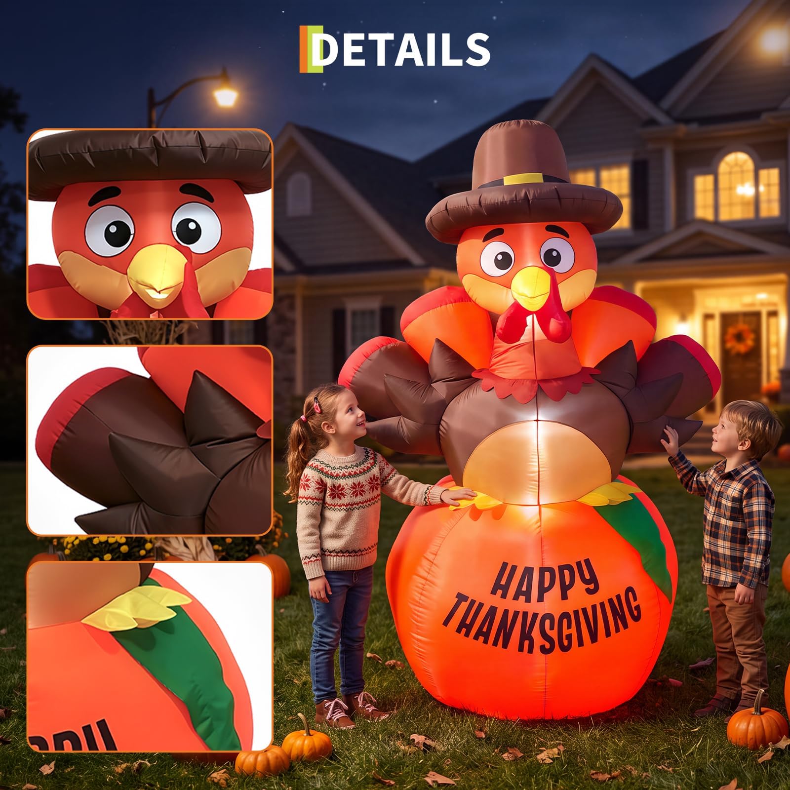 ฟักทองเป่าลมรูปคนไล่กาสำหรับตก - Halloween Pumpkin Decor Led บทวิจารณ์และราคา