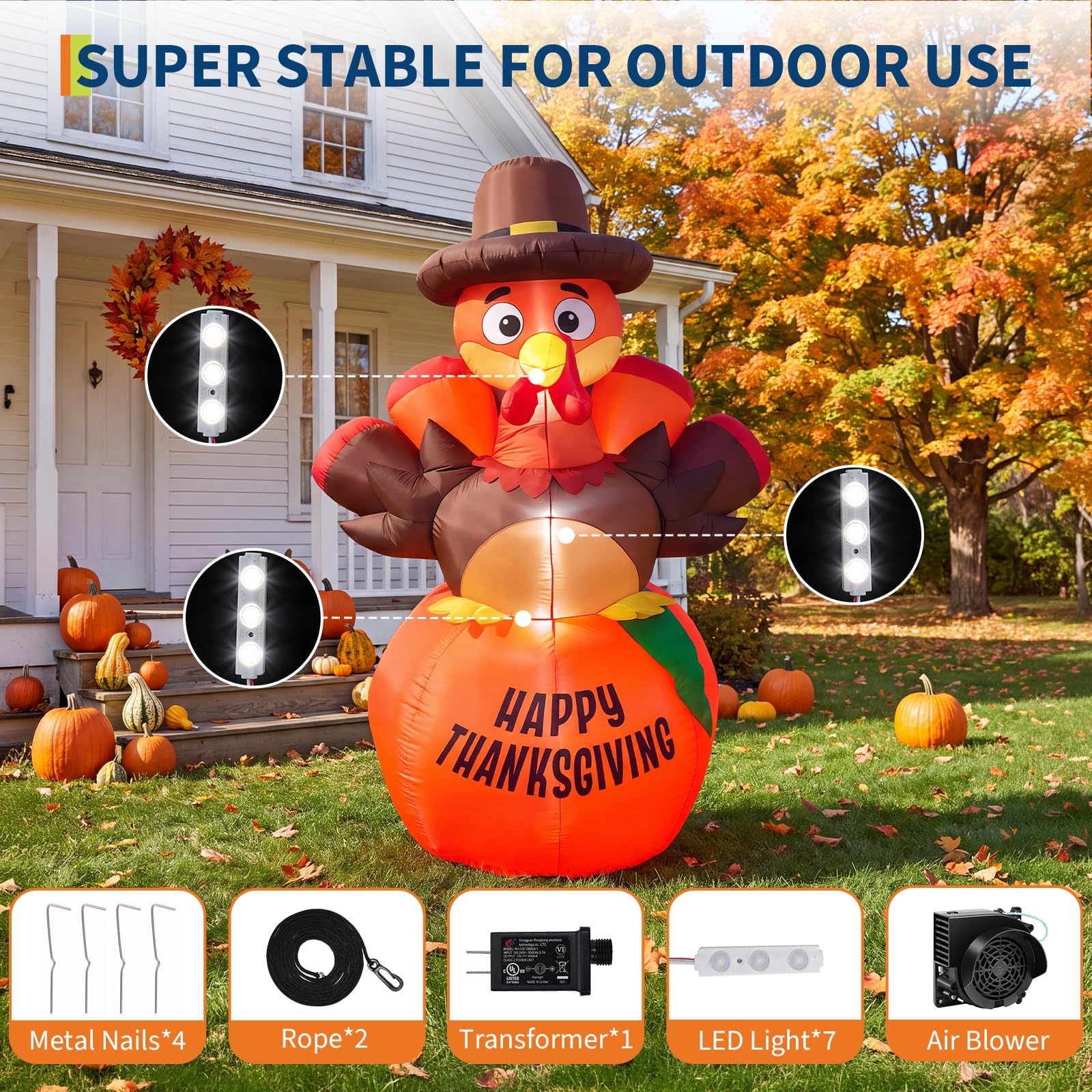 ฟักทองเป่าลมรูปคนไล่กาสำหรับตก - Halloween Pumpkin Decor Led บทวิจารณ์และราคา