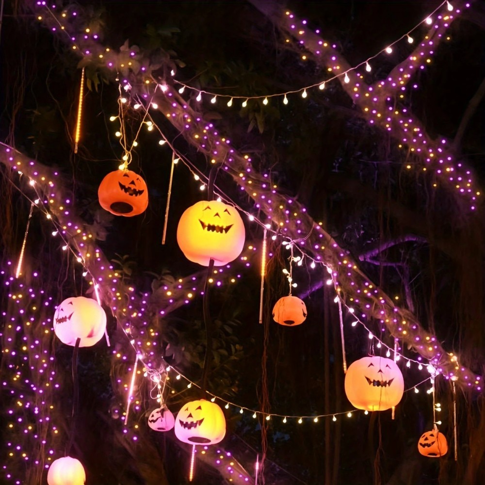 ไฟประดับฮาโลวีนแบบโซลาร์เซลล์  - Halloween Led String Lights Orange บทวิจารณ์และราคา