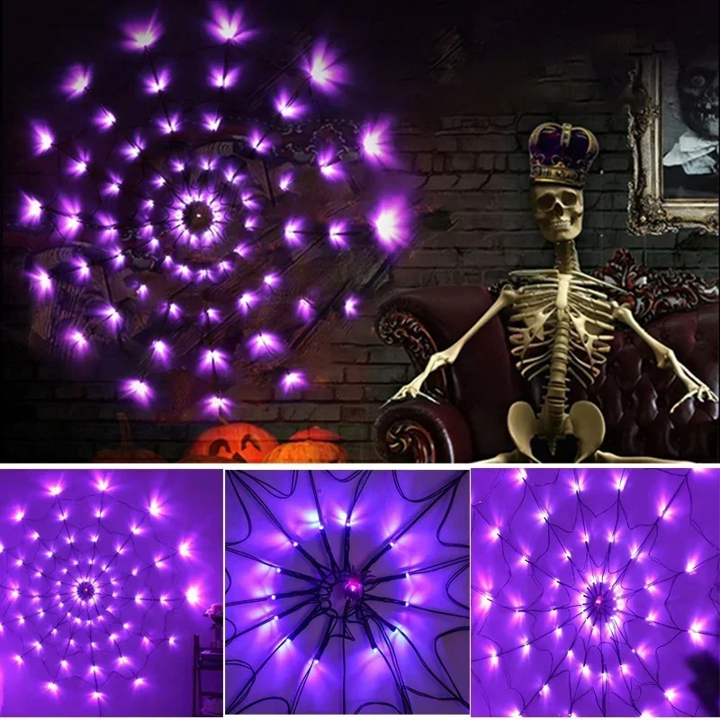 1-4 ชิ้น ไฟประดับ LED ลายใยแมง - Halloween Led String Lights Orange บทวิจารณ์และราคา