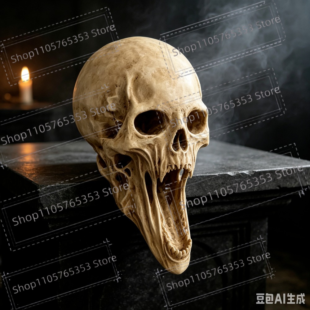 รูปปั้นหัวกะโหลกกราฟฟิกสไตล์โก - Halloween Skeleton Decoration บทวิจารณ์และราคา