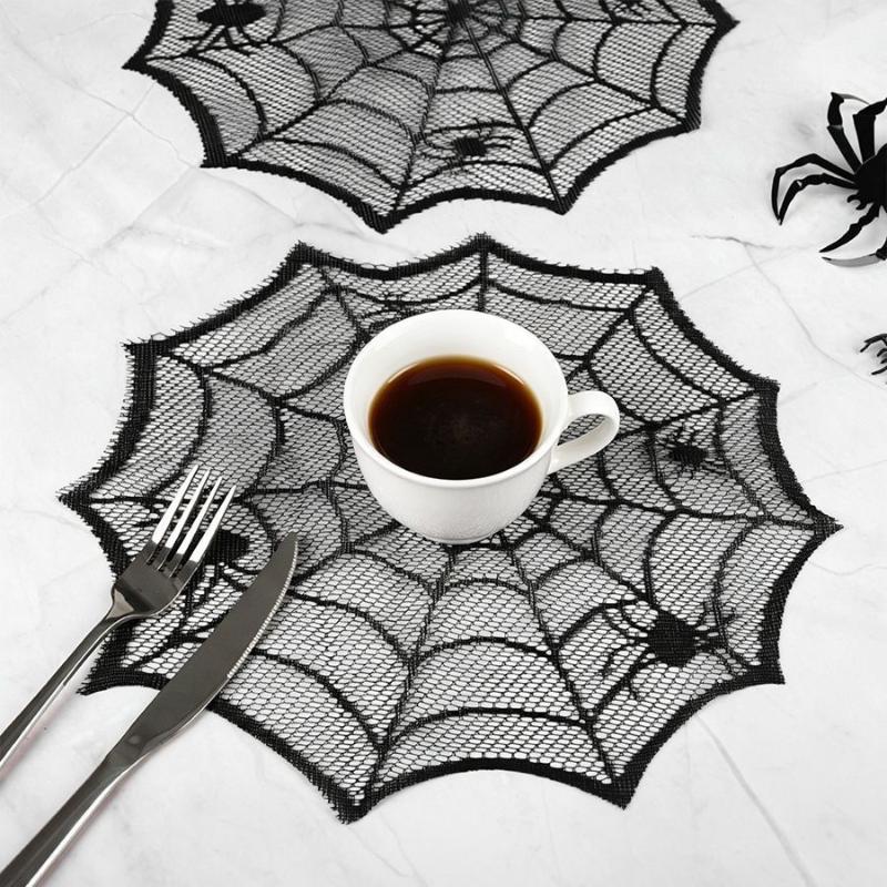 [MOA] ผ้าปูโต๊ะลายใยแมงมุมสีดำ - Spider Web Halloween Decoration บทวิจารณ์และราคา