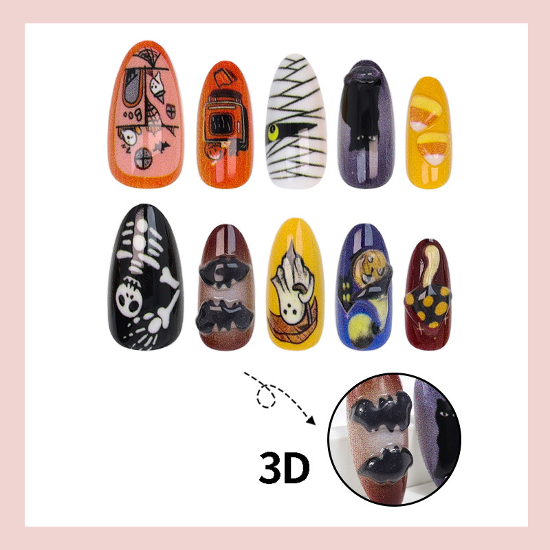 30 ชิ้น เล็บปลอมสไตล์ฮาโลวีนให - Halloween Skeleton Decoration บทวิจารณ์และราคา