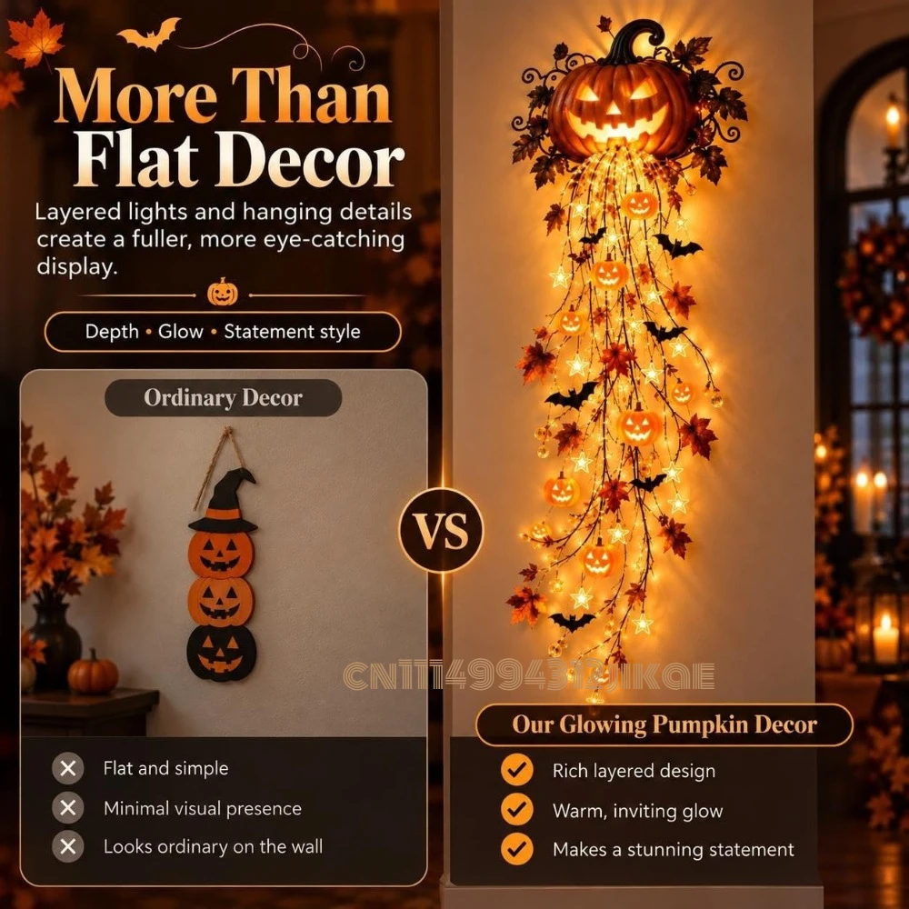 ชุดโคมไฟติดผนังแบบน้ำตกสำหรับเ - Halloween Led String Lights Orange บทวิจารณ์และราคา