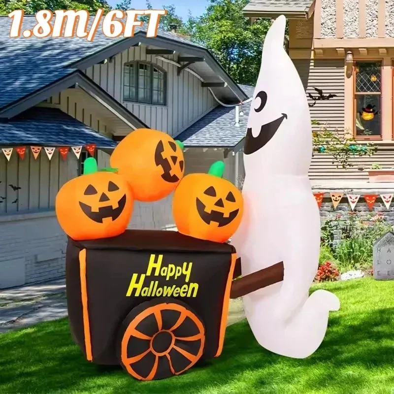 6FT ฮาโลวีนตกแต่งวันหยุดกลางแจ - Halloween Pumpkin Decor Led บทวิจารณ์และราคา