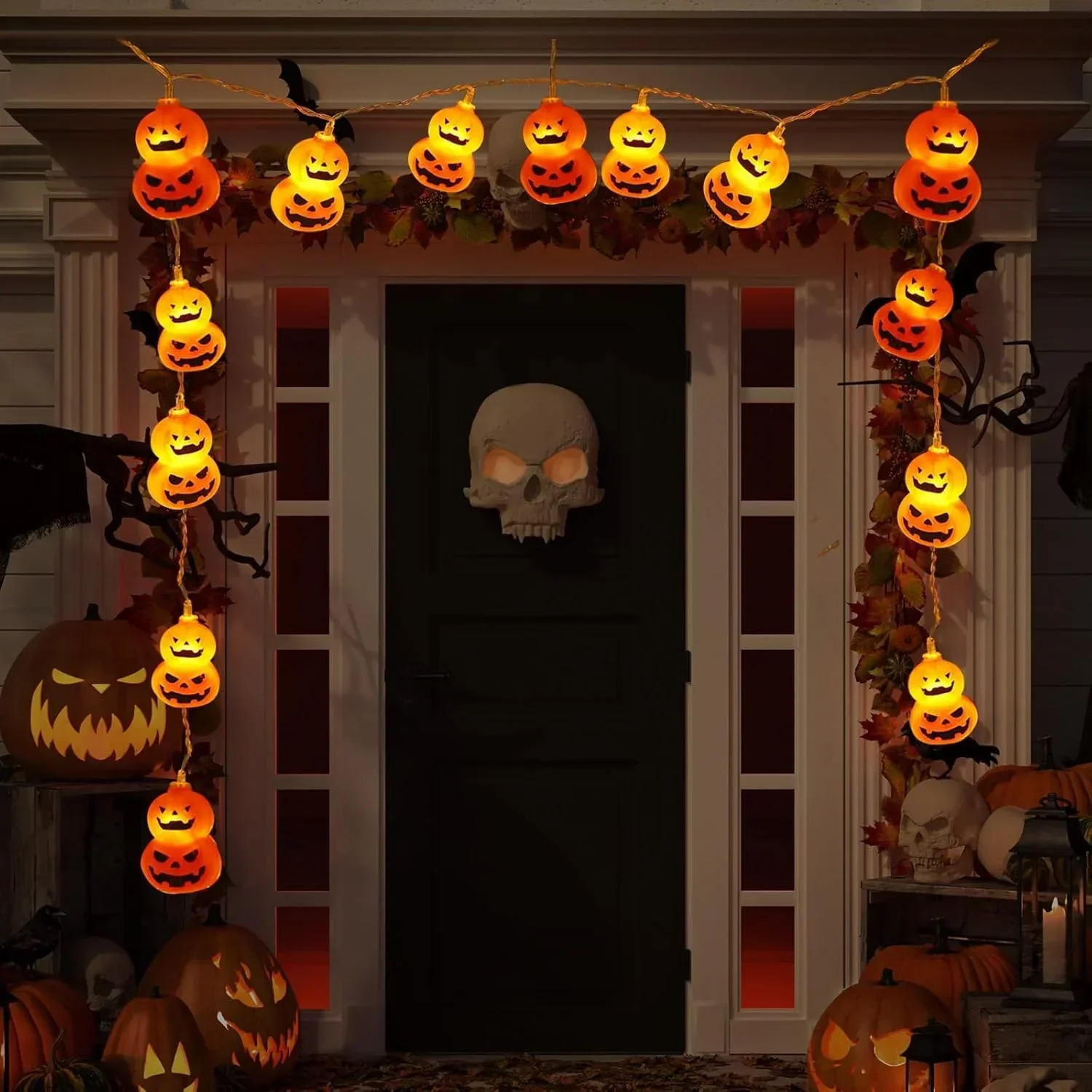 ไฟประดับรูปแจ็คโอแลนเทิร์น ใช้ - Halloween Led String Lights Orange บทวิจารณ์และราคา
