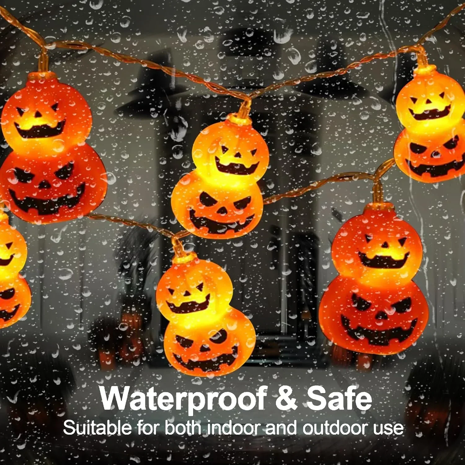 ไฟประดับรูปแจ็คโอแลนเทิร์น ใช้ - Halloween Led String Lights Orange บทวิจารณ์และราคา