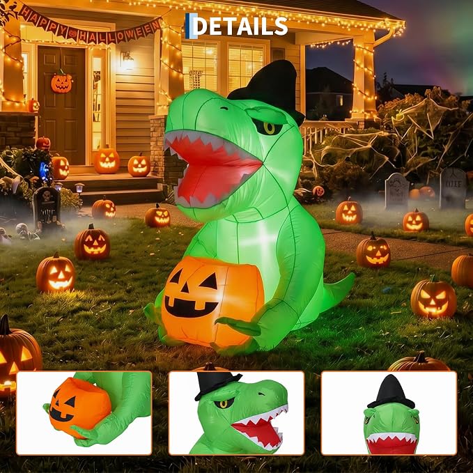 ชุดตกแต่งฮาโลวีนแบบเป่าลมสำหรั - Halloween Pumpkin Decor Led บทวิจารณ์และราคา