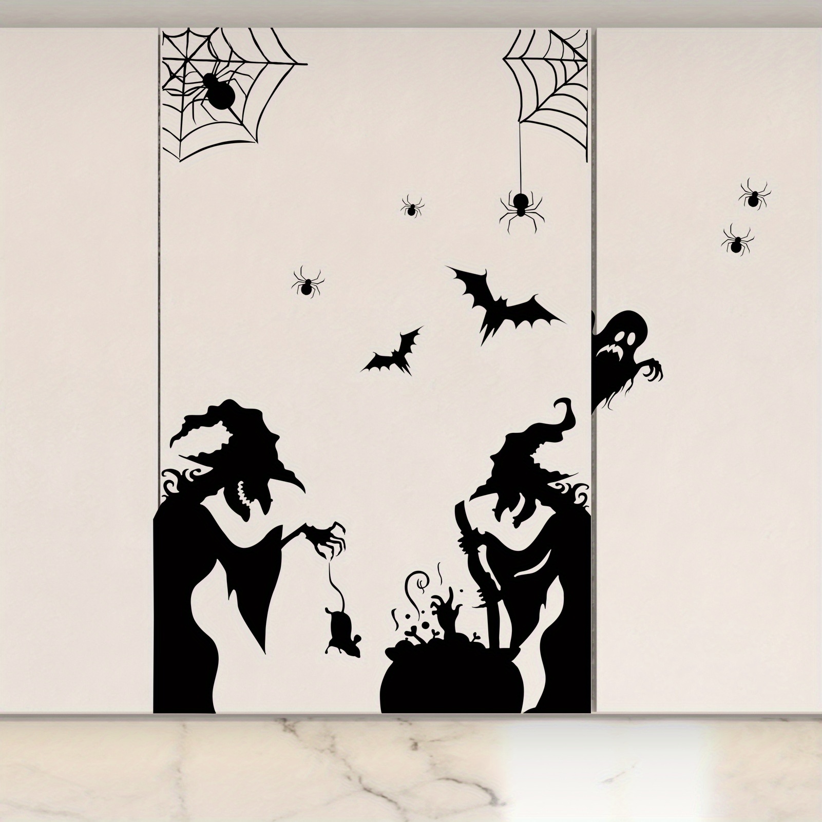 สติกเกอร์ติดกระจกไฟฟ้าสถิตสำหร - Spider Web Halloween Decoration บทวิจารณ์และราคา