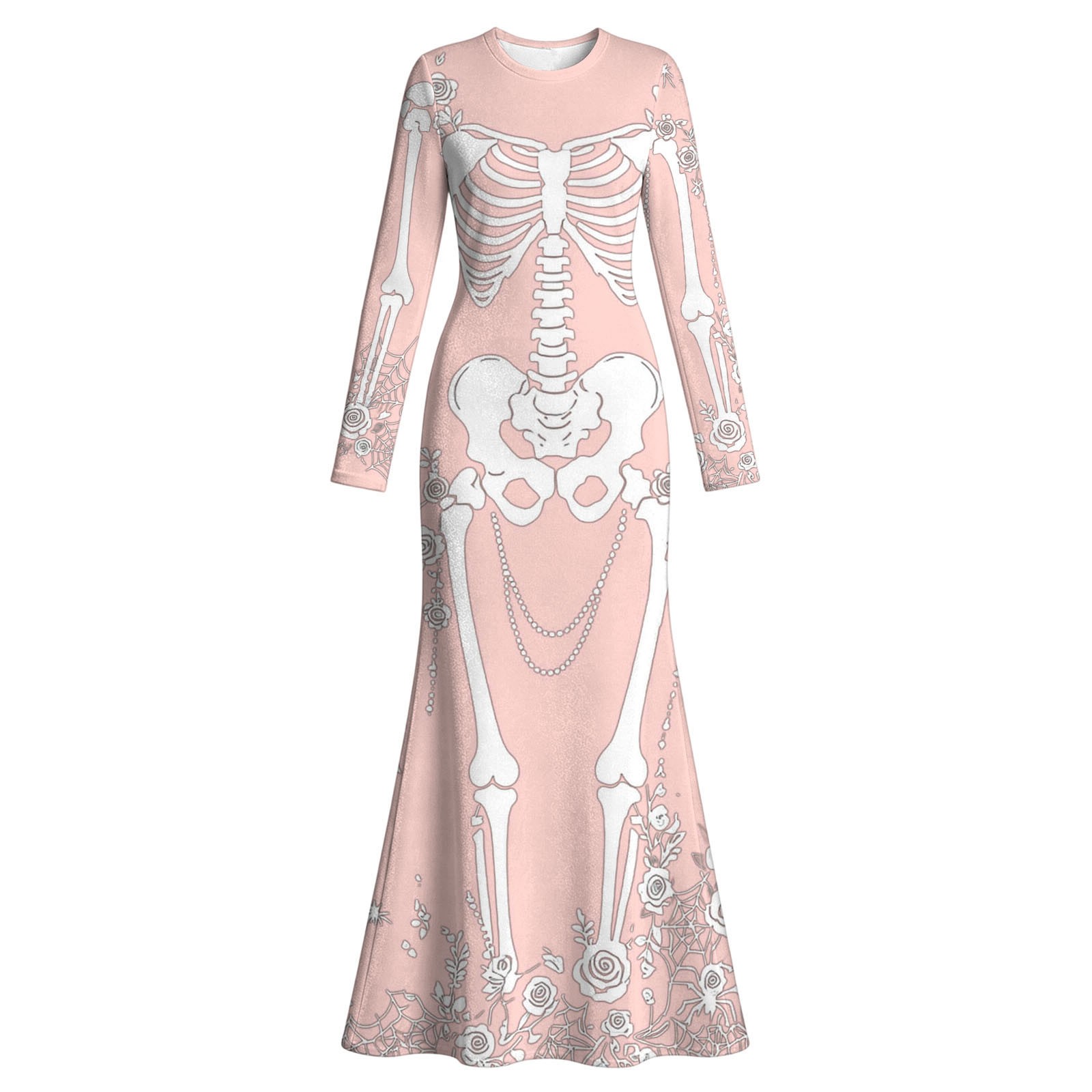 ชุดเดรสยาวลายกุหลาบโครงกระดูกส - Halloween Skeleton Decoration บทวิจารณ์และราคา