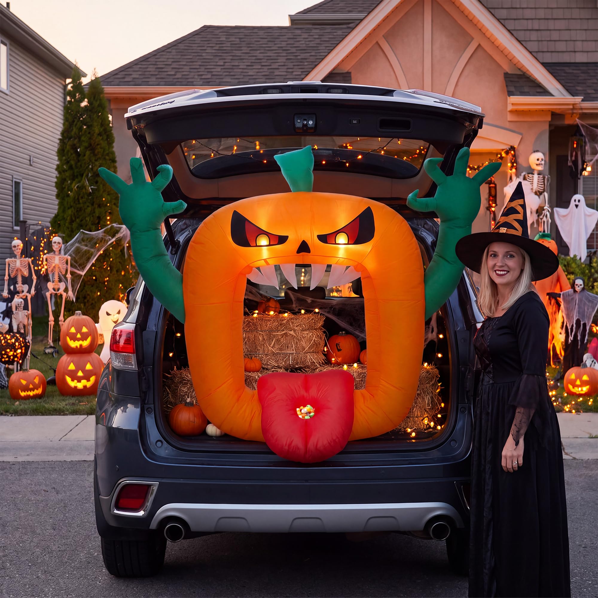 ฟักทองเป่าลมฮาโลวีนสุดสยอง ขนา - Halloween Pumpkin Decor Led บทวิจารณ์และราคา