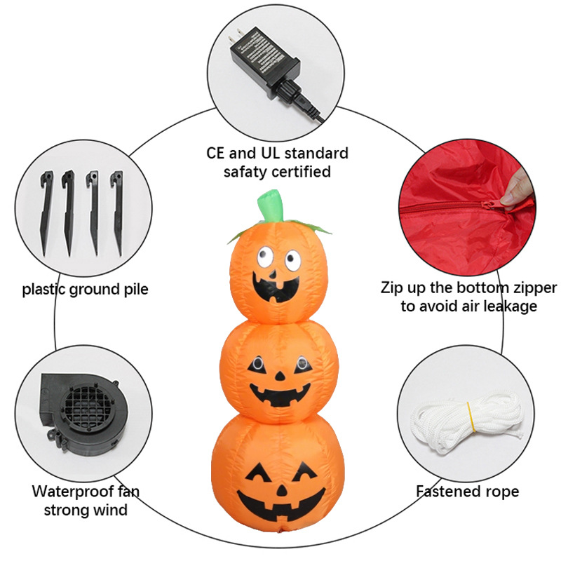 ฟักทองเป่าลมฮาโลวีนแบบซ้อนกันไ - Halloween Pumpkin Decor Led บทวิจารณ์และราคา