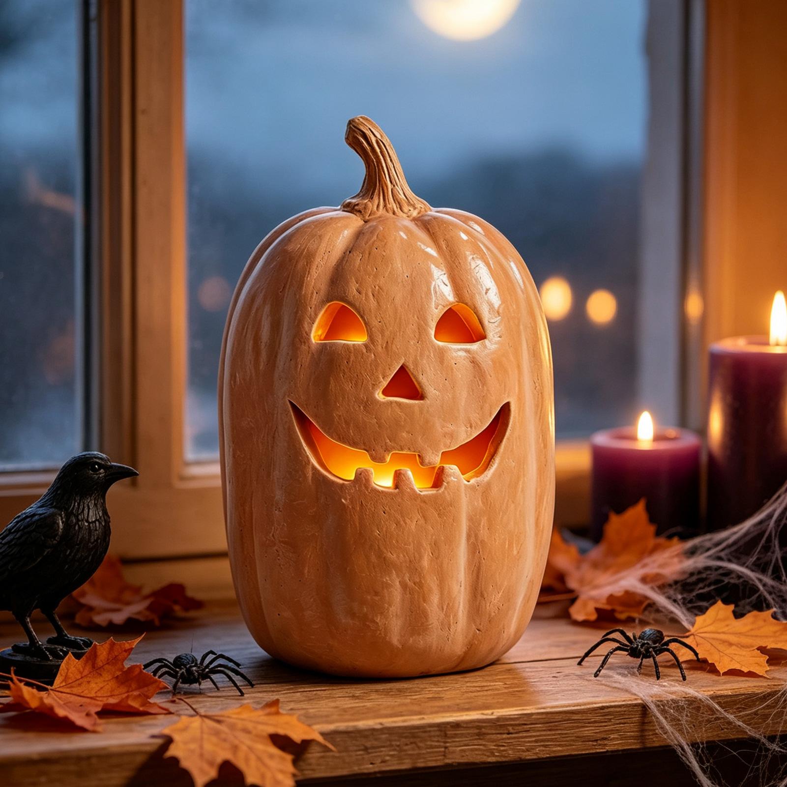 โคมไฟฟักทองตกแต่ง ทำด้วยมือจาก - Pumpkin Lantern Halloween บทวิจารณ์และราคา