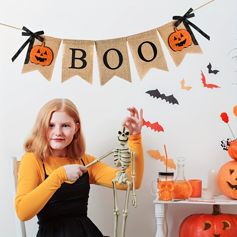 1 ชุดแบนเนอร์ฮาโลวีนสไตล์ชนบท  - Pumpkin Lantern Halloween บทวิจารณ์และราคา