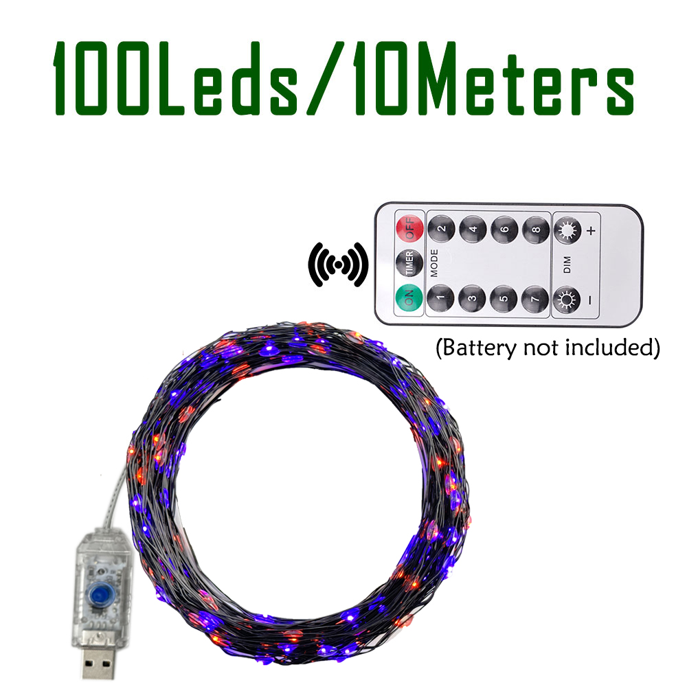 100/200LEDs String ไฟสีส้มและส - Halloween Led String Lights Orange บทวิจารณ์และราคา