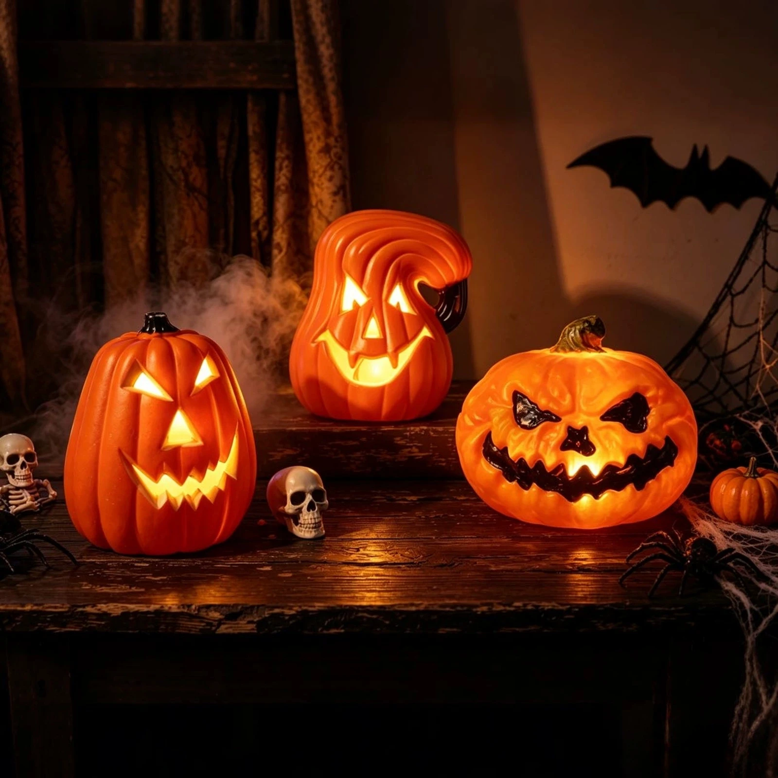 ของตกแต่งฟักทองเรืองแสงสามชั้น - Pumpkin Lantern Halloween บทวิจารณ์และราคา