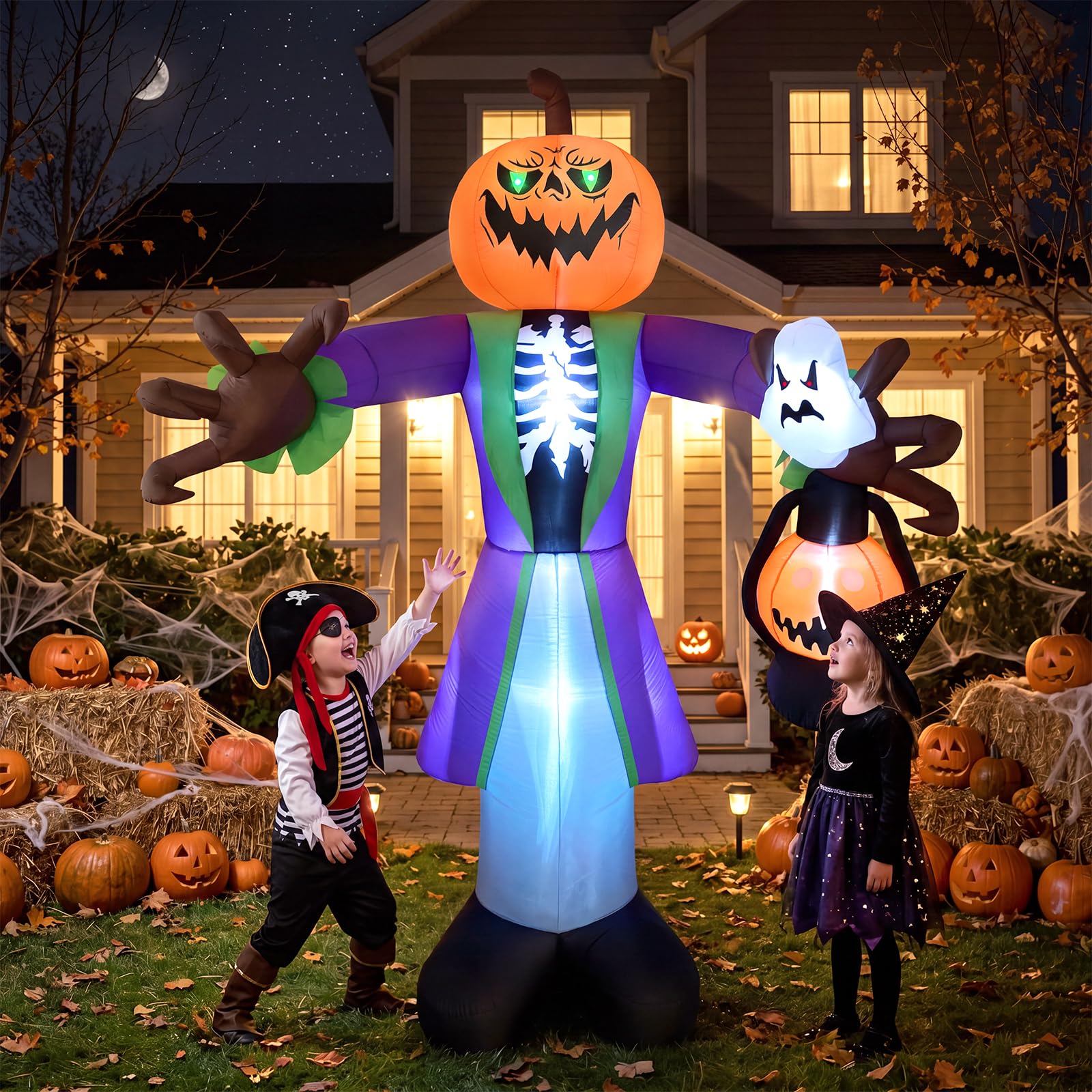 ฟักทองซอมบี้เป่าลมขนาด 8 ฟุต พ - Pumpkin Lantern Halloween บทวิจารณ์และราคา